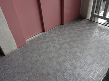 東京都中央区　Rマンション　外装リフォーム、共用廊下・共用階段　長尺シート防水工事