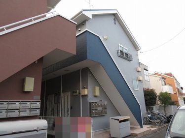 神奈川県相模原市南区　Rアパート　外装リフォーム、屋根塗装、外壁塗装、他付帯品塗装、共有廊下、共用階段長尺シート防水工事