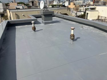 東京都品川区　Mマンション　屋上　塩ビシート防水工事　外壁塗装　付帯品塗装