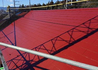 神奈川県大和市　K様邸　屋根塗装、スレート瓦、ローヤルレッド