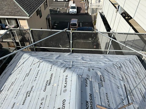 ②防水シート張りの詳細写真