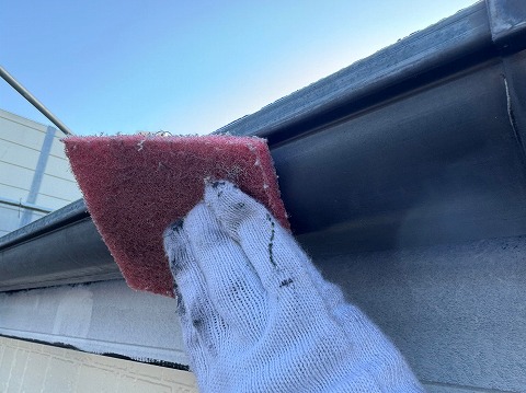 ④雨樋塗装の詳細写真