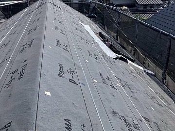 ①防水シート張りの詳細写真