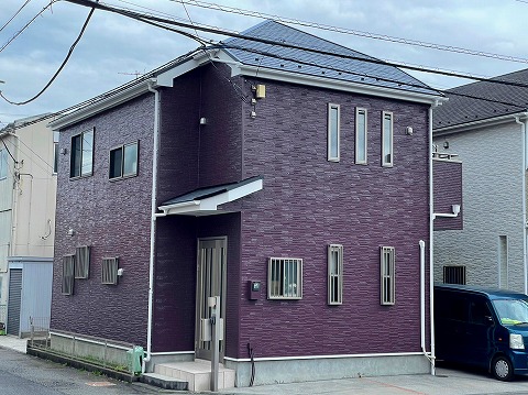 神奈川県大和市　I様邸　戸建て　外壁塗装　ブラウンパープル