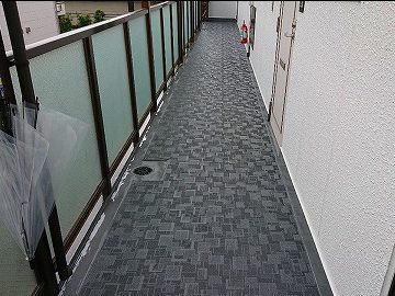 大規模修繕工事　マンション　共用部　長尺シート防水工事　Rマンション　東京都目黒区