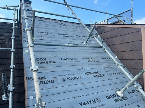 ①防水シート張りの詳細写真