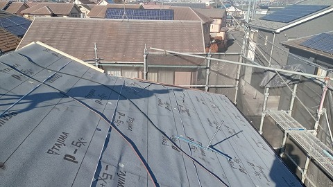 ②防水シート張りの詳細写真