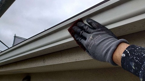 ④雨樋塗装の詳細写真