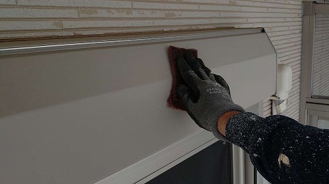 ④シャッターボックス塗装の詳細写真