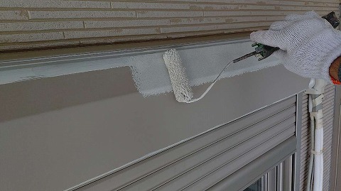 ④シャッターボックス塗装の詳細写真