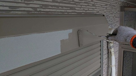 ④シャッターボックス塗装の詳細写真