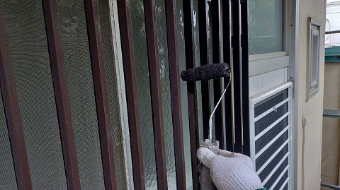 ⑥窓格子塗装の詳細写真