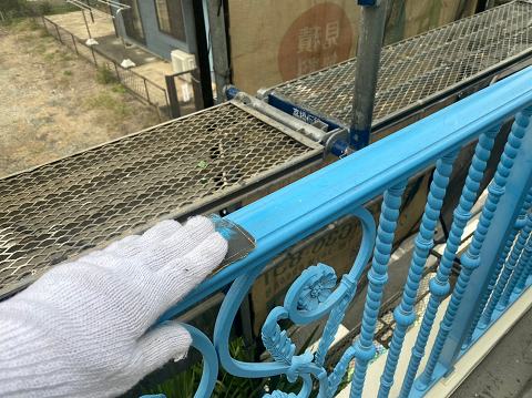 ⑦手すり塗装の詳細写真